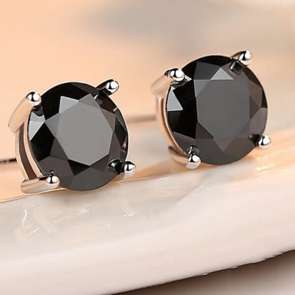 8MM S925 Sterling Silver CZ Stud Earrings for Women/Girl, US19251026